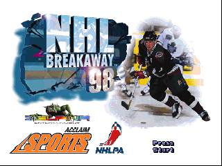 NHL Breakaway '98 title screen for Nintendo 64